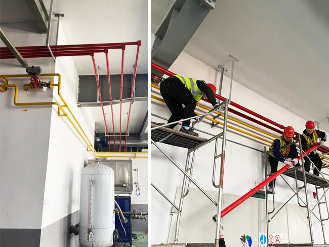 汽車(chē)發(fā)動(dòng)機(jī)實(shí)驗(yàn)室氣體滅火系統(tǒng)管道施工圖